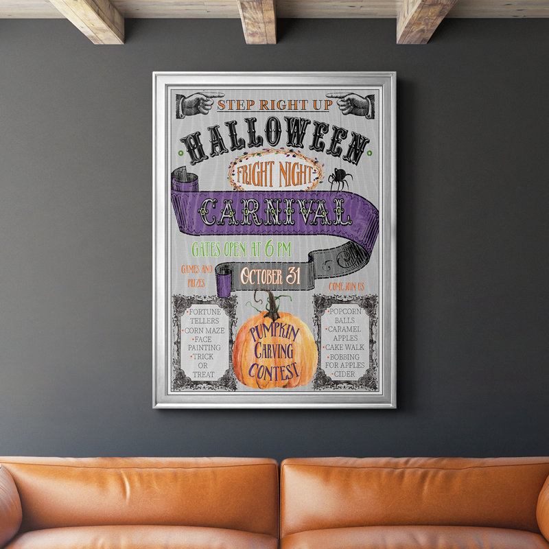 «Carnival Sign», reproduction encadrée de qualité supérieure - prête à être accrochée, Argent, H 36,5 po x l 26,5 po x P 1 po