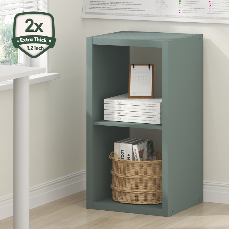 Arlton 6-Cube Bookcase, (2 Shevles) 29.92"H x 15.87"W x 14.57"D, Green
