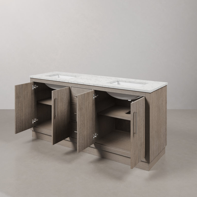 Hugo 72'' W Double Vanity, Chrome
