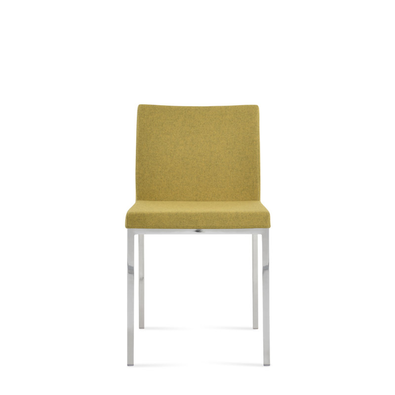 Chaise d'appoint en métal Aria, Chrome, Laine ambre