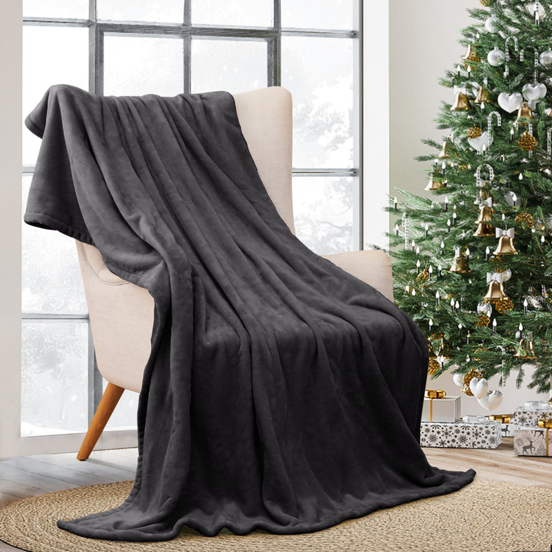Couverture chauffante en flanelle SEALY, Grand lit, Gris