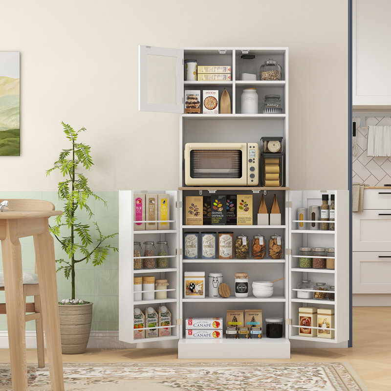 Armoire de cuisine 66,5 pouces avec support pour micro-ondes