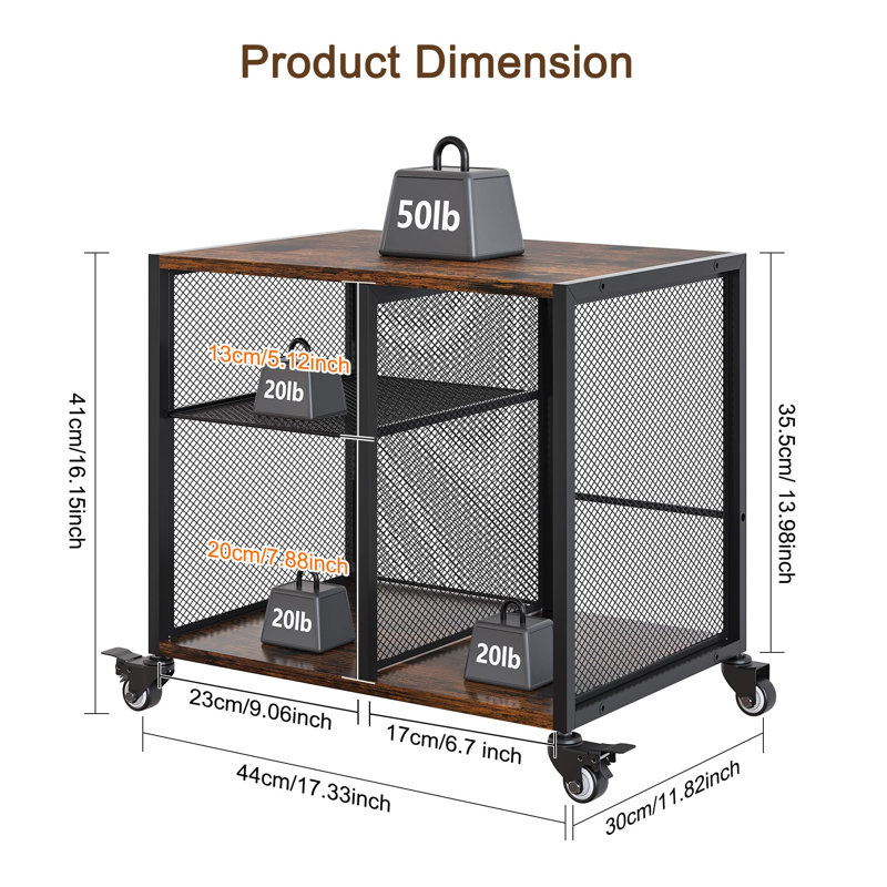 35.5cm H x 44cm W Printer Stand