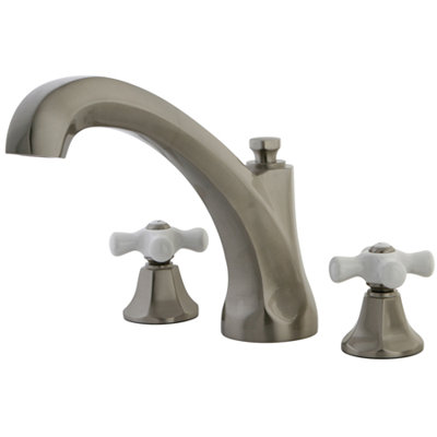Robinet de baignoire romaine à 3 poignées et 3 poignées à fixation sur le comptoir Kingston