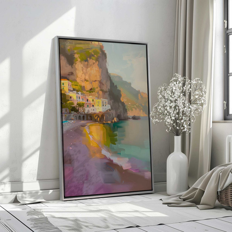 Amalfi Sunset Glow, H 31 po x l 21 po, Chrome poli, Cadre flottant