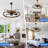 36" Rustic Wagon Wheel Ceiling Fan with Light and Remote Control 8-Light 6-speed Reversible Timer DC Motor Fan for Living Room Bedroom  