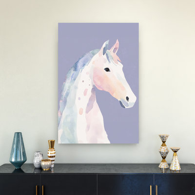 Pastel Dream Horse Colorful Dreamy Ethereal Horse Lavender Wall Art Print 1 Piece Wrapped Canvas Wall Art