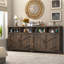 Buffet 63 "avec 4 portes et rangement ouvert, grande armoire de cuisine de ferme, armoire à café avec tablettes réglables pour la salle à manger, vestibule, buffet, brun-97231384