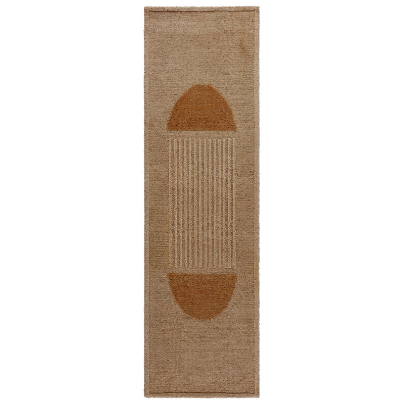 Tapis ivoire / beige en laine / coton touffeté à la main Anvit Rodeo Drive, Tapis de couloir 2 pi 3 po x 8 pi