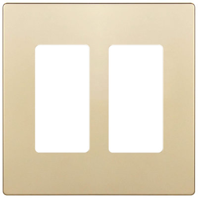 Enerlites Screwless Decorator/GFCI Two-Gang Wall Plate - Gold