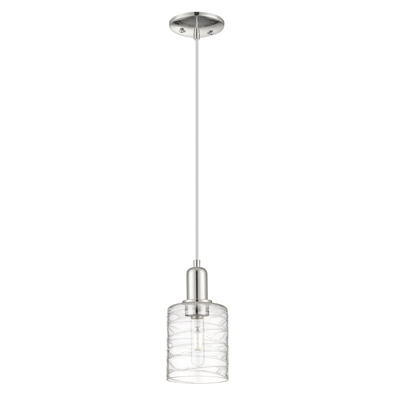 Arcadia - Landenne - Mini-luminaire suspendu à cordon 5 lumières 1 po, Nickel poli, Tourbillon déco