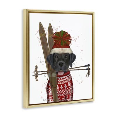 «Black Labrador Skiing» par Fab Funky
