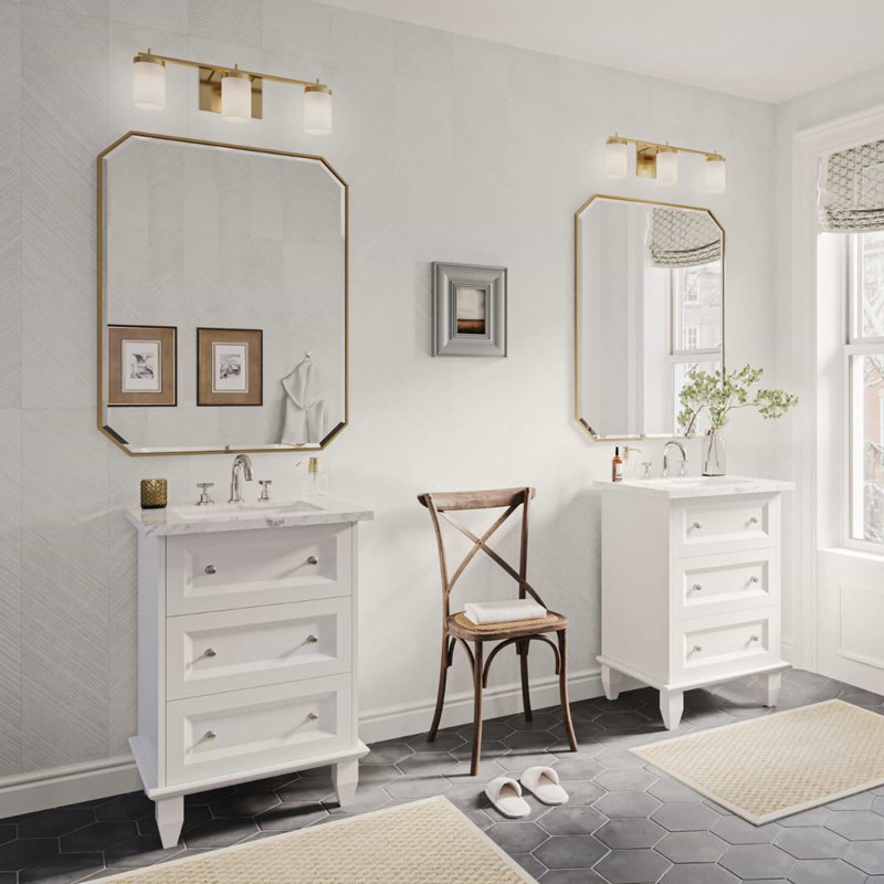 Nora 24" Freestanding Standard Single Bathroom Vanity with Top, White