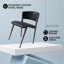 Ensemble de 2 chaises Ojani rembourrées en cuir avec pieds en fer et dossier ouvert-1254749728