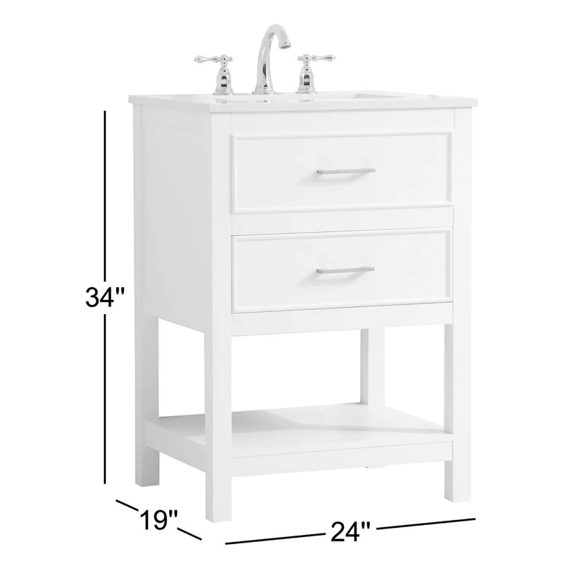 Ensemble de meuble-lavabo simple 24 po Sinclaire, Blanc