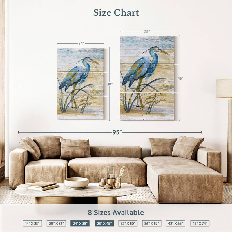 Brampt Blue Heron I, 38" H x 24" W