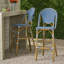 Tabourets de bar 4 pieds en aluminium bleu sarcelle avec repose-pieds-51264680