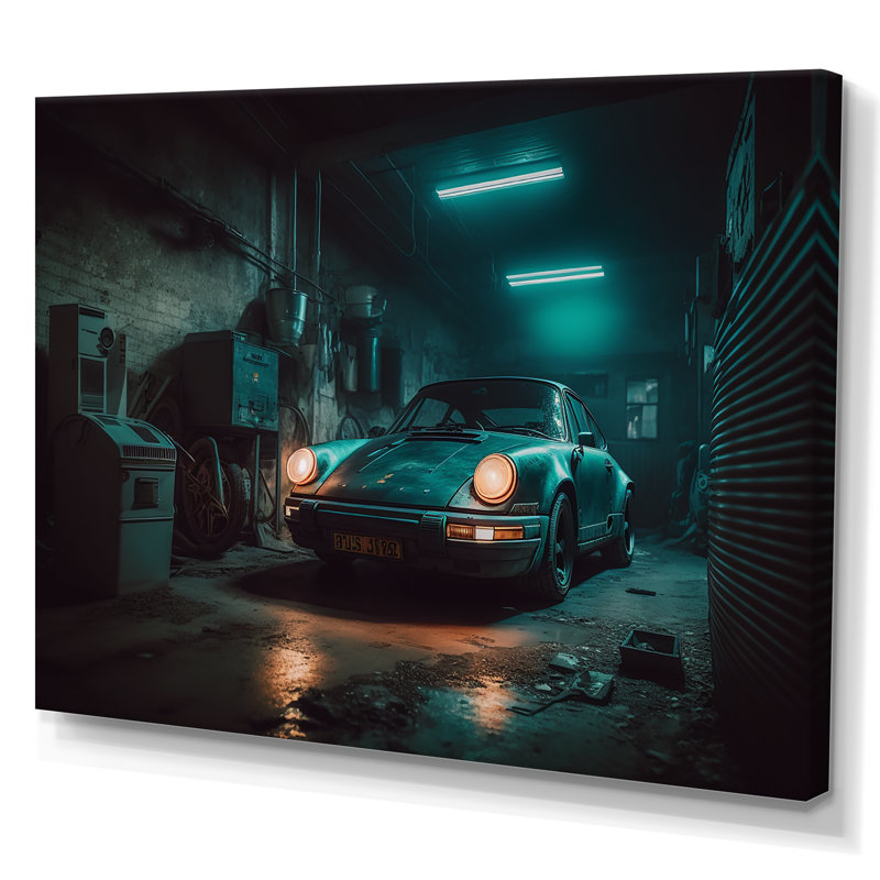 911 In Underground Garage - Art mural moderne sur toile, Toile tendue, L 20 po x H 12 po