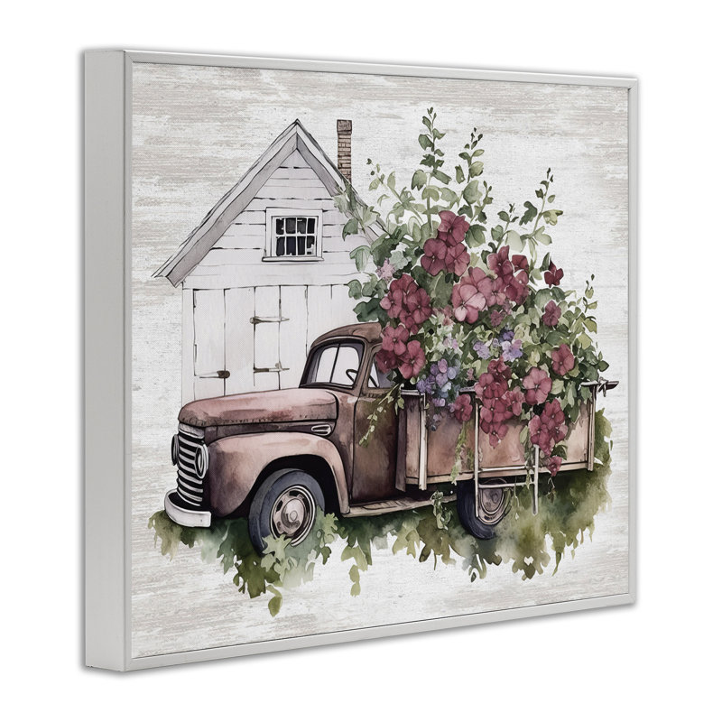 Art bourgogne encadré par camion, estampe numérique avec lettres et lignes, Giclée encadrée blanc bord de mer