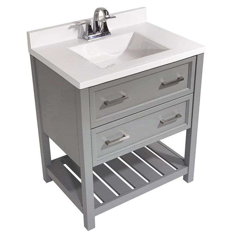 Base de meuble-lavabo simple Aguallo de 31 po seulement, gris