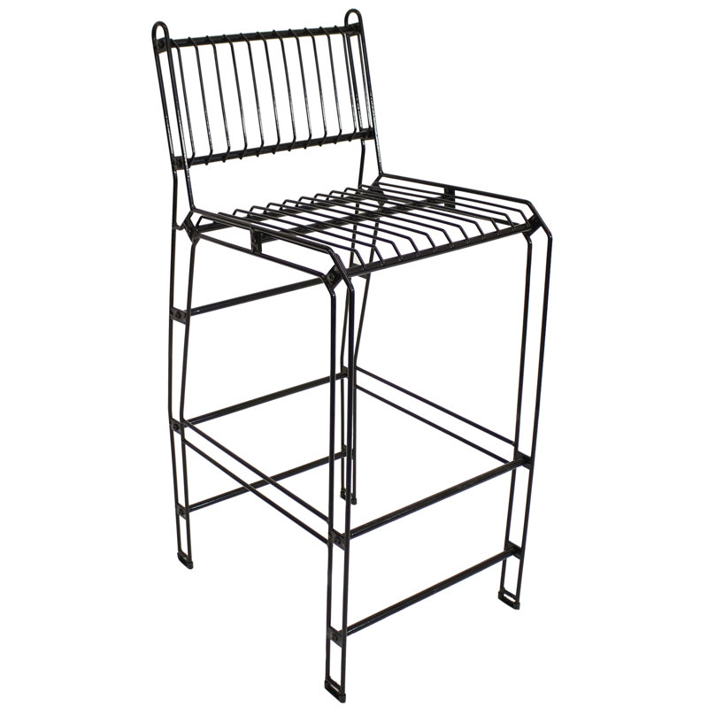 Modern Steel Wire Indoor/Outdoor Barstool, 1