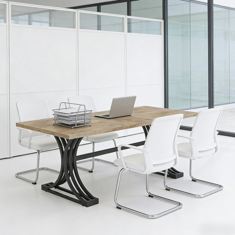 Poste de travail spacieux, bureau d'ordinateur classique, bureau de direction luxueux
