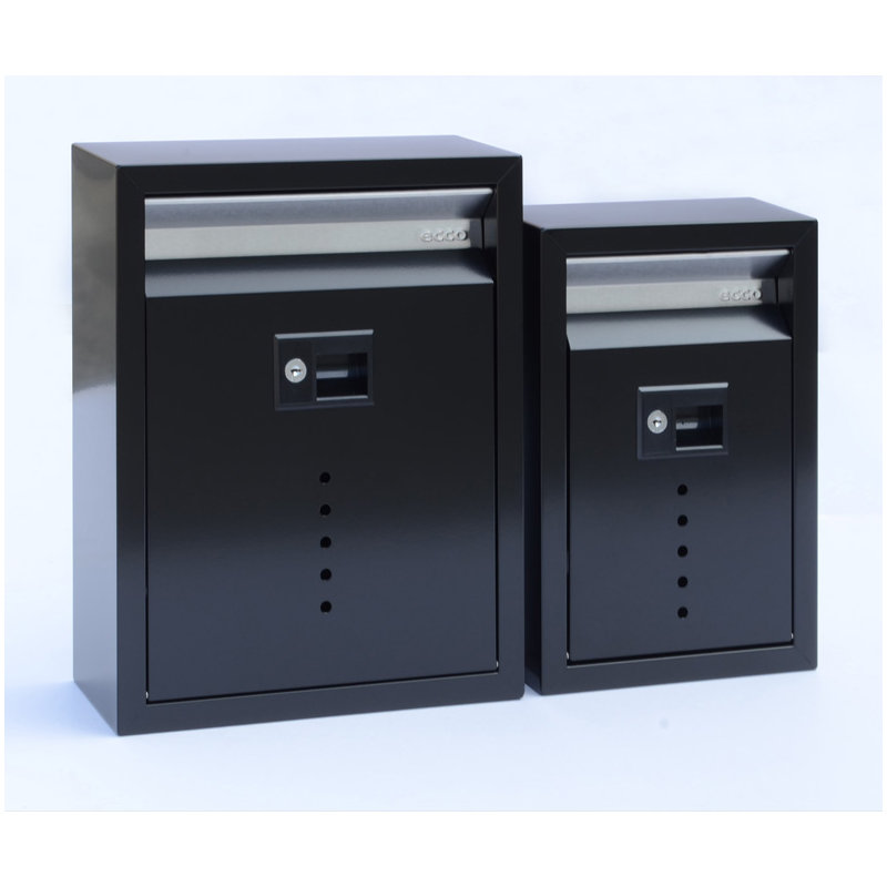 Boîte aux lettres murale verrouillable vault, H 13 po x l 8,5 po x P 4 po, Noir