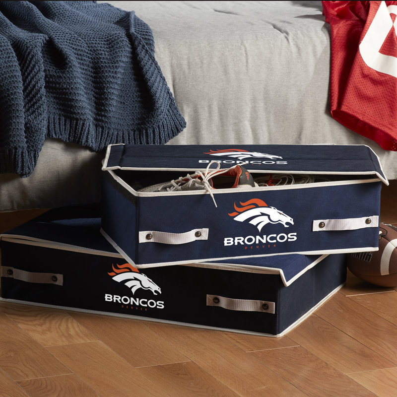 Franklin Sports Mesh Decorative Bin, Denver Broncos, 6 H x 12 W x 22 D
