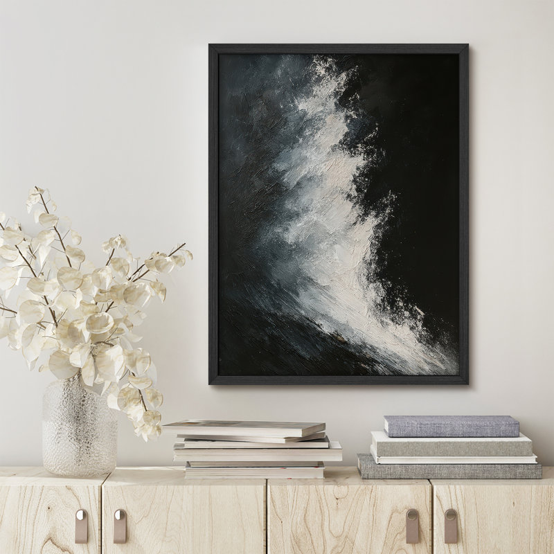 Reproduction d'art encadrée abstraite pour décoration intérieure moderne - 11 po x 14 po, H 14 po x l 11 po, Naturel
