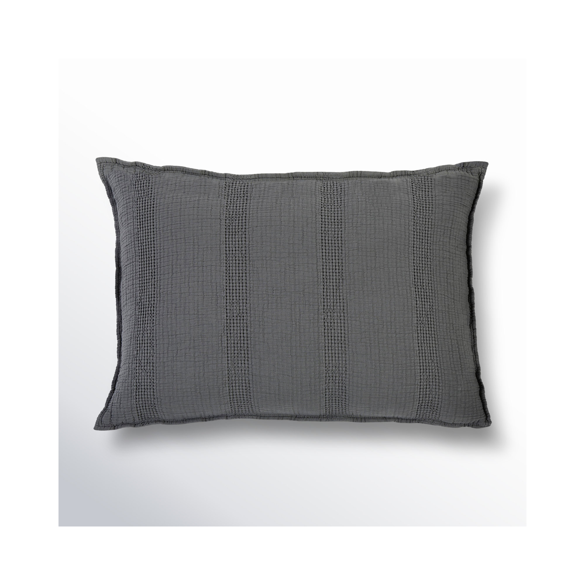 Nantucket Gray/White/Midnight Linen Piece Sham, King, Midnight