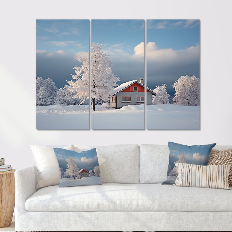 Ensemble de salon d'art enneigé Snowy Winter Lodges I, H 28 po x l 36 po x P 1 po