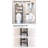 3-Tier Over The Toilet Storage Cabinet Freestanding With 3 Hooks Black Rustic Brown-1910964982