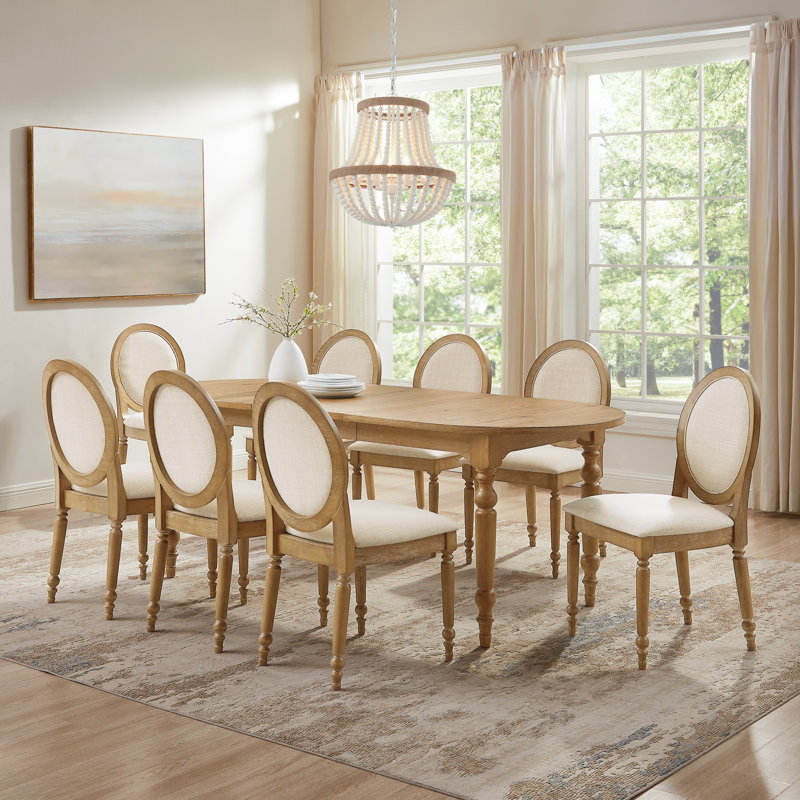 Jahmi 9-piece Dining Set For 8, 9 Pieces: Table, 8 Chairs