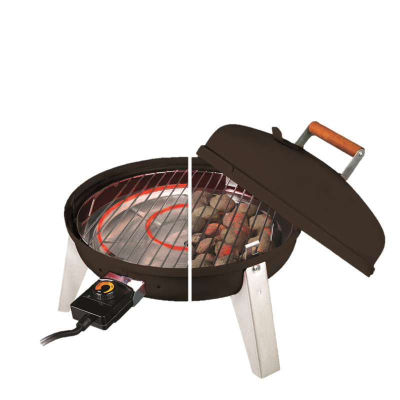 Americana Red Dual-Fuel Portable Charcoal and Electric Grill