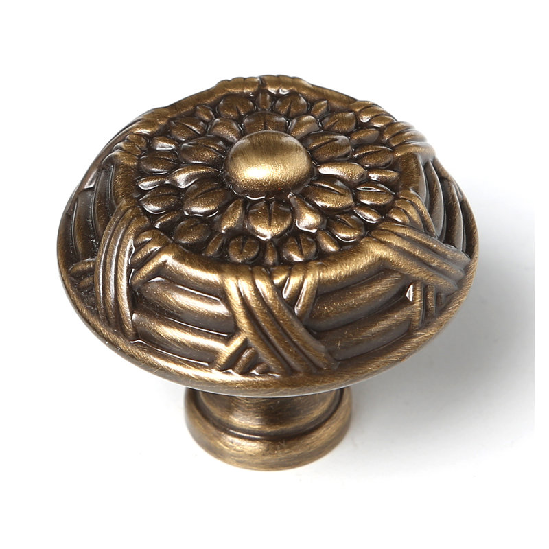 Ribbon and Reed Mushroom Knob, Antique English