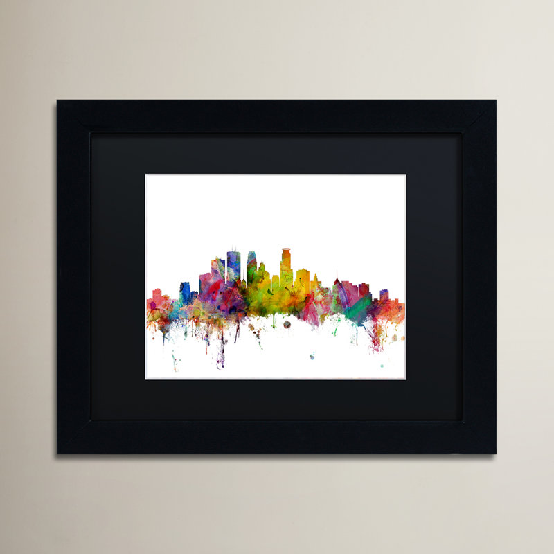 « minneapolis minnesota horizon », impression encadrée, H 11 po x l 14 po x P 0,5 po