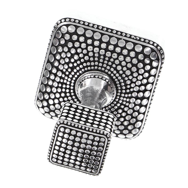 Tiziano Robe Hook, Antique Silver