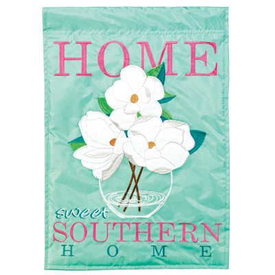 Drapeau de jardin en polyester 18 po x 13 po Magnolia Home Sweet
