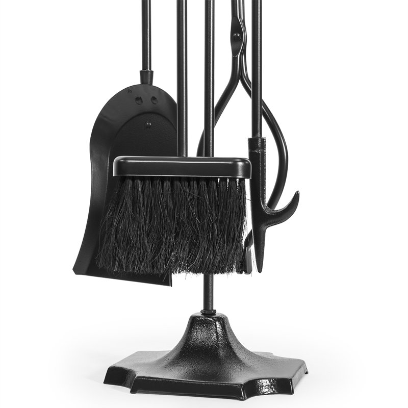 Ensemble d'outils de foyer en fer 5 pièces Terrence, Noir