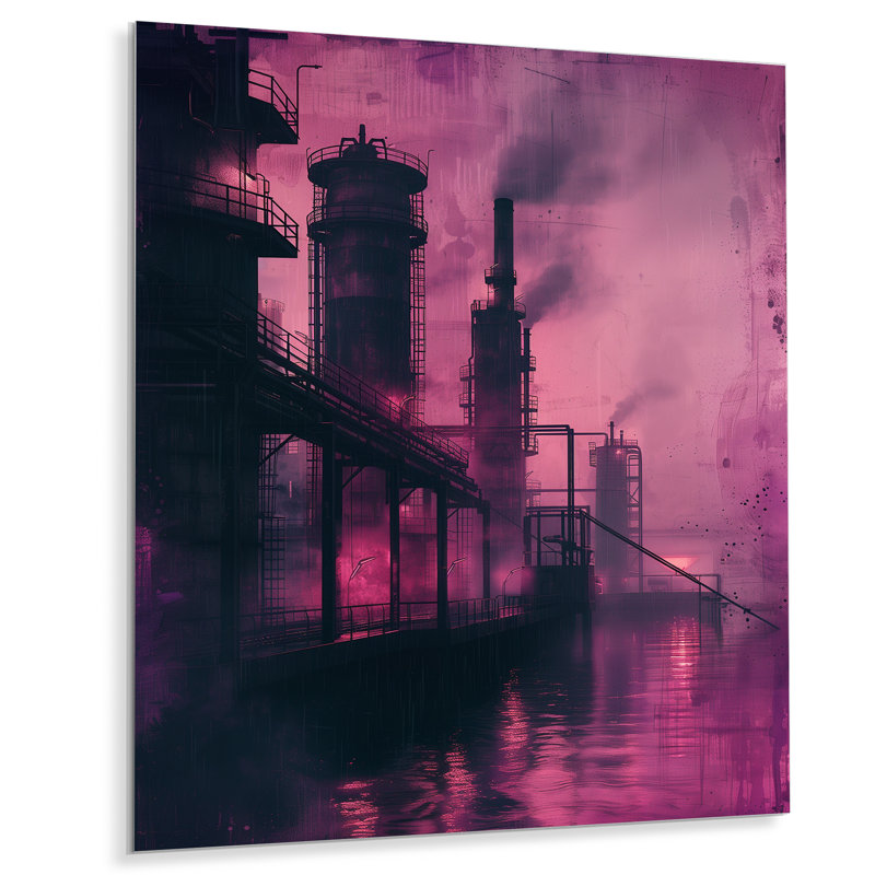 «Mauve», usine mauve Polution Reflection II - usines, H 32 po x l 16 po x P 1 po, Métal métal
