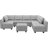 Ashbury Ivery 116.6'' U Shaped Couch Modular Polyester Blend Sectional Sofa with Cushions-2109943722