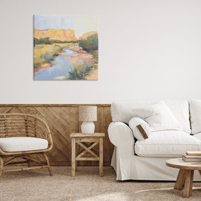 Painted Plateau River Reflection Canvas, design by Petal Prints Design