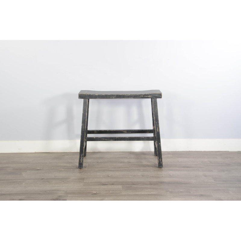 Banc en bois Ashat, Sable noir, H 30 po x l 33 po x P 15,5 po