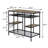 Spacious Rustic Oak & Black Kitchen Island - Industrial Look For Dining Room And Versatile Area Use