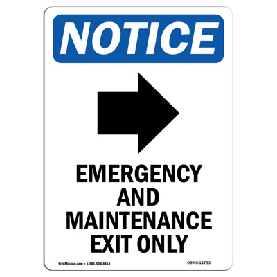 Emergency And Maintenance Aluminum Sign 12 x 18