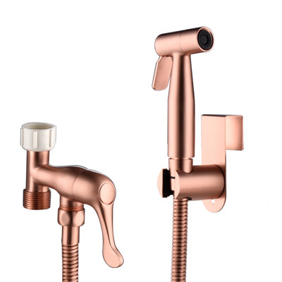 Elongated Hand Held Bidet with Faucet