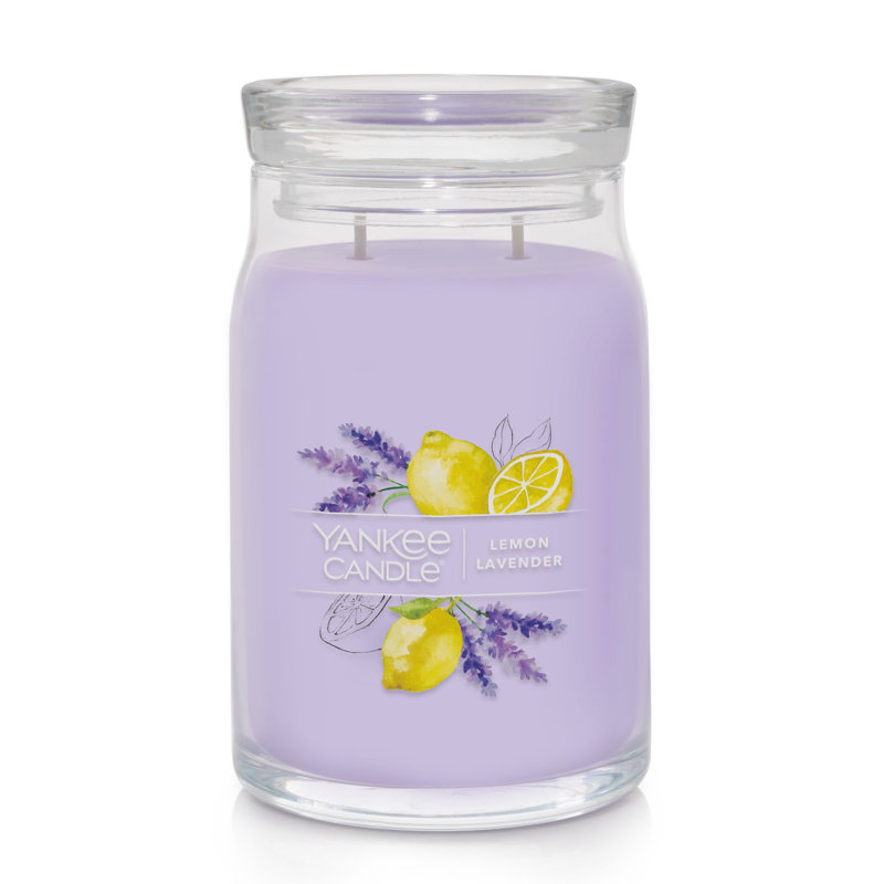 Large Lemon Lavender Scented Soy Jar Candle