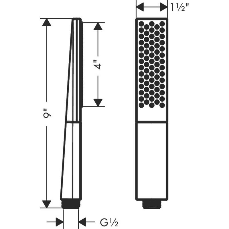Hansgrohe Rainfinity Baton Handheld Shower Head 100, Black, 1.75 GPM