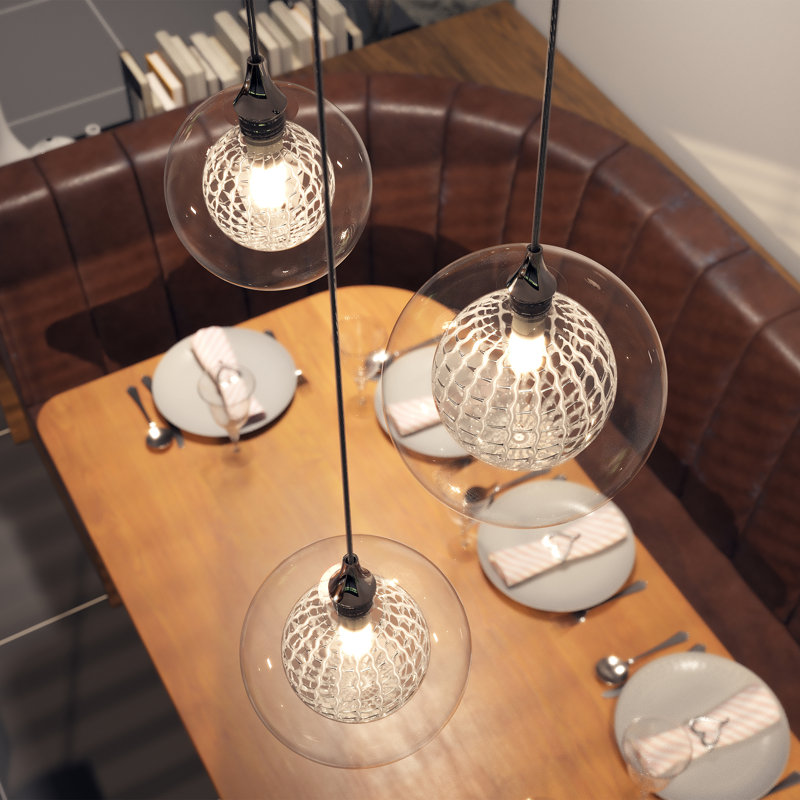 Reflection Breeze 3 - Light Pendant, Clear, Black