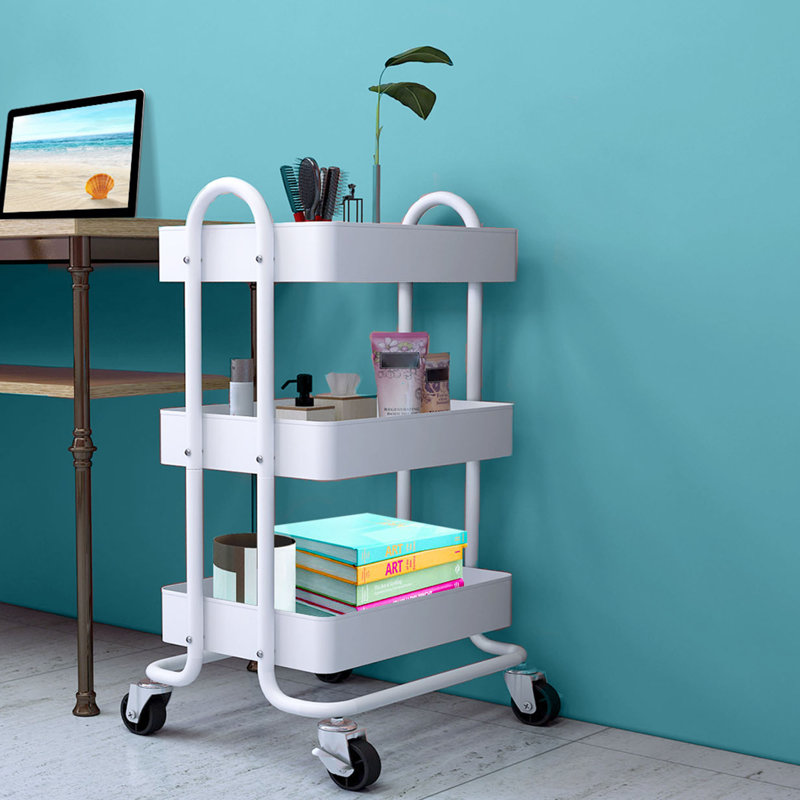 Gryta Metal Bar Cart, White